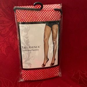 Leg Avenue nylon fishnet pantyhose red